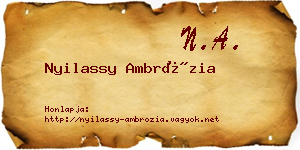 Nyilassy Ambrózia névjegykártya